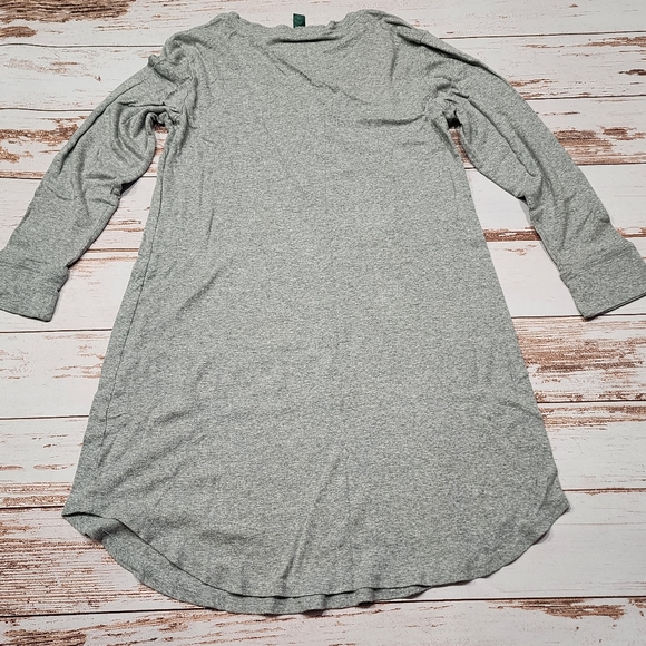 🌺3/$20 Lauren Ralph Lauren Night Gown Gray Cotton Pajamas M - Picture 2 of 9